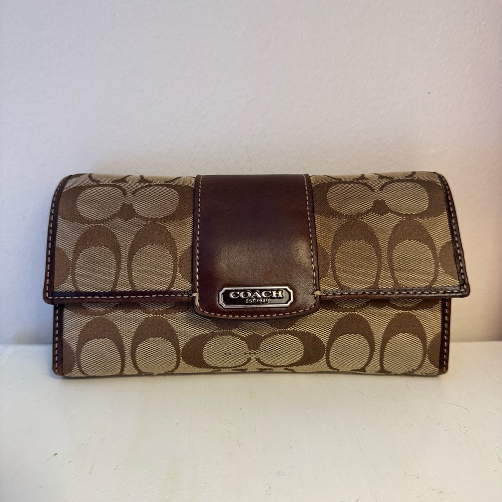 Coach Signature Checkbook Wallet